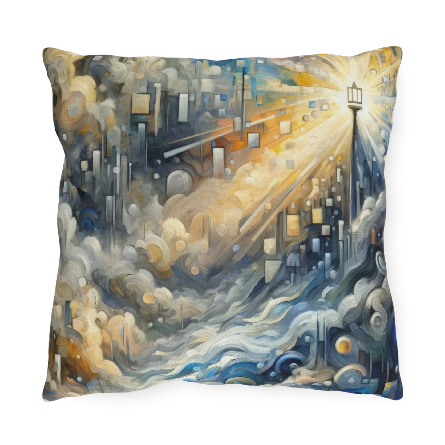 Adrift Beacon Tachism Outdoor Pillows
