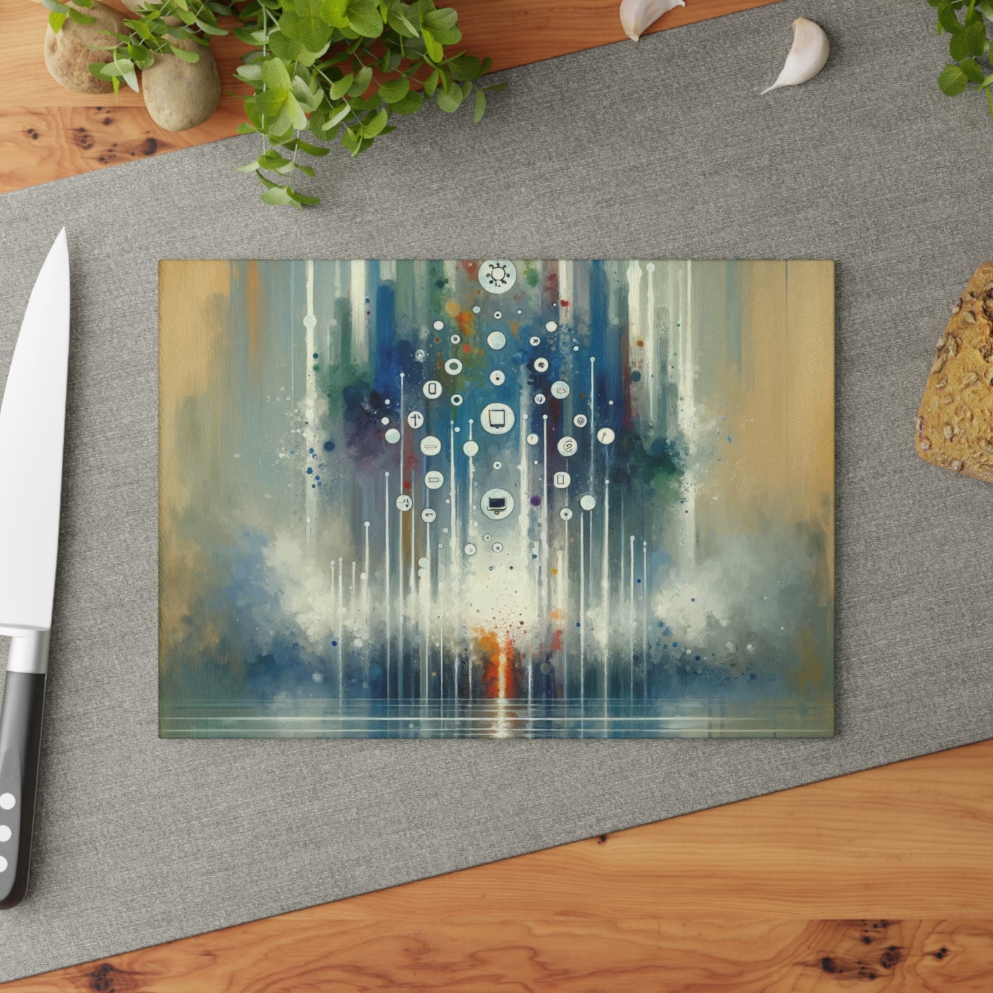 Tachism Digital Escape Glass Cutting Board