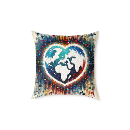 Heartbeats Synchronizing Peace Spun Polyester Pillow