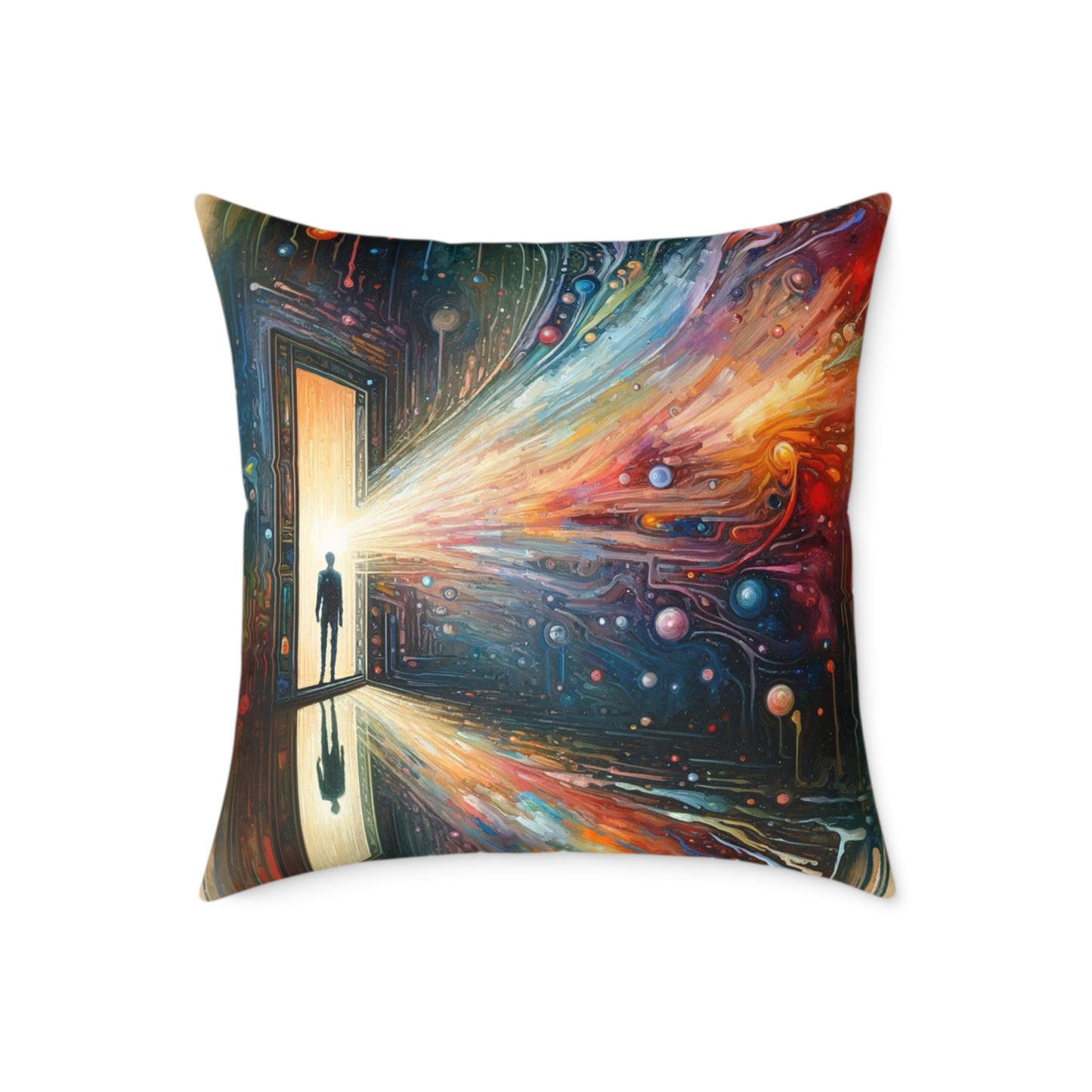 Mirror Wholeness Tachism Spun Polyester Pillow