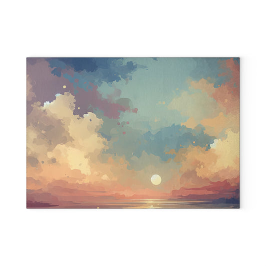 Dusky Sky Glow Glass Cutting Board