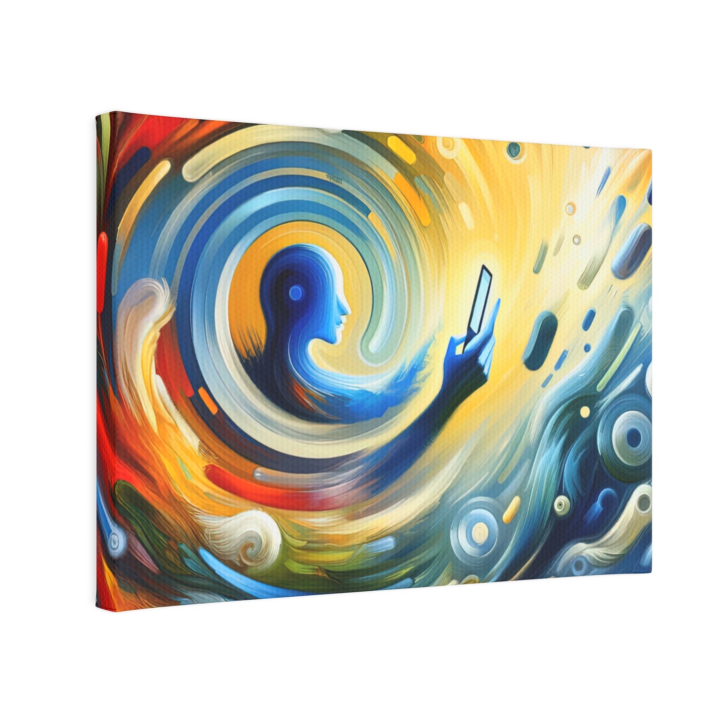 Swipe Connection Tachism Canvas Photo Tile