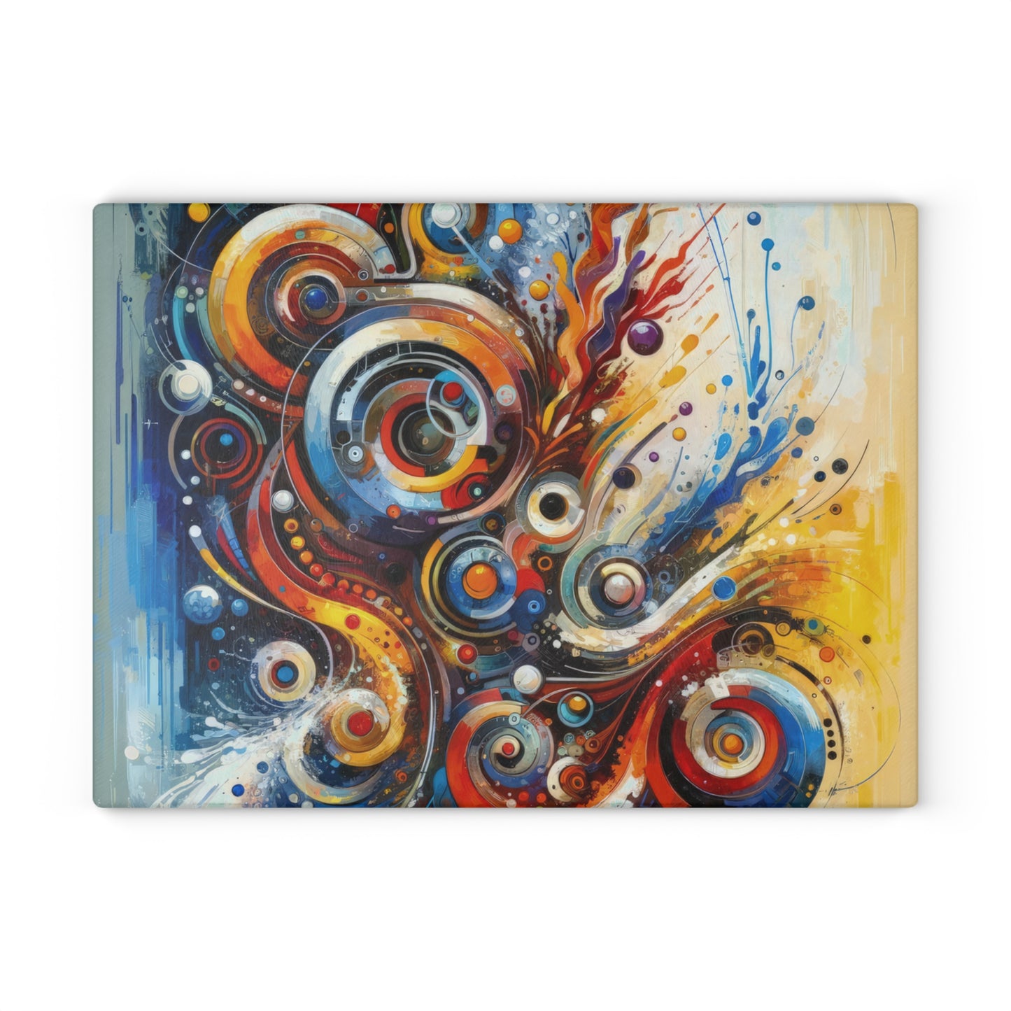 Harmonic Abstract Synergy Glass Cutting Board