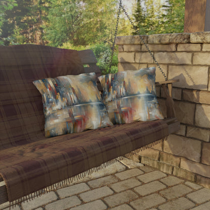 Abstract Buzzing Stillness Outdoor Pillows