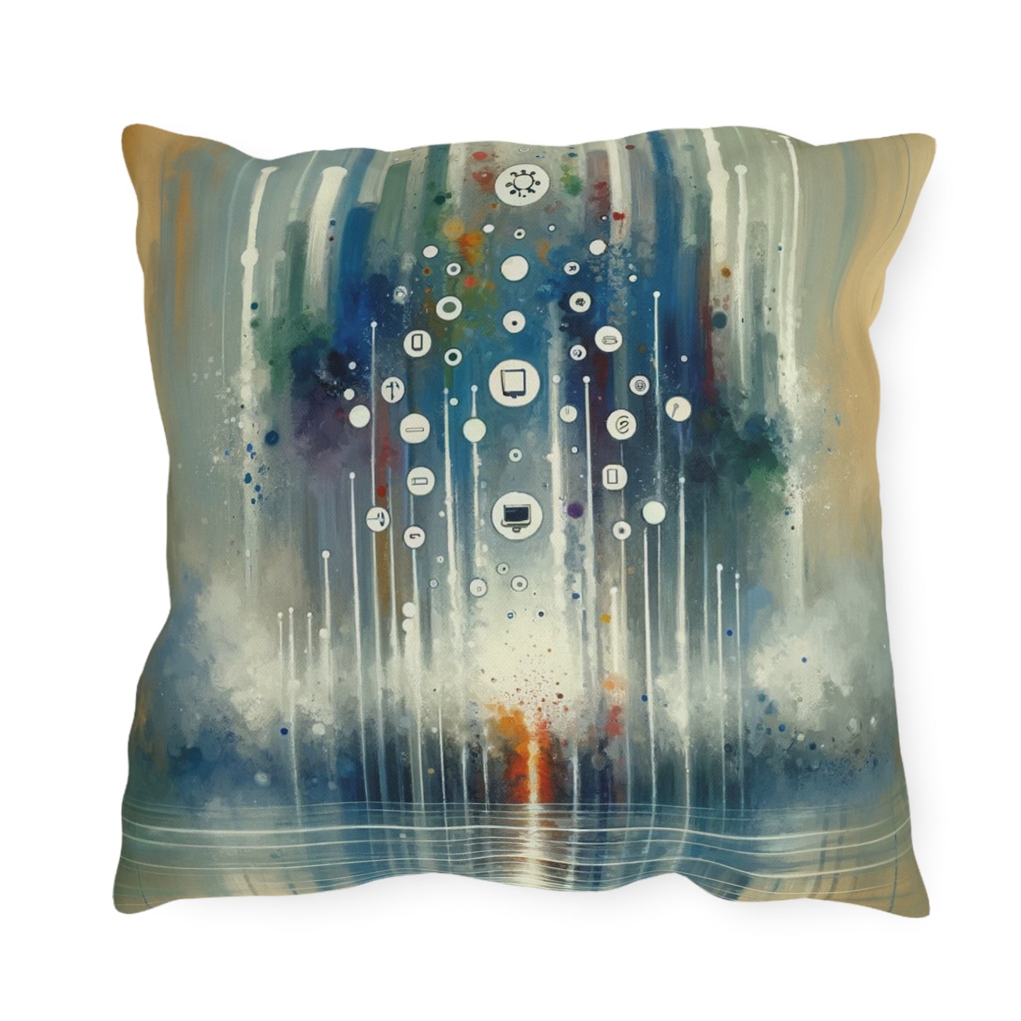 Tachism Digital Escape Outdoor Pillows