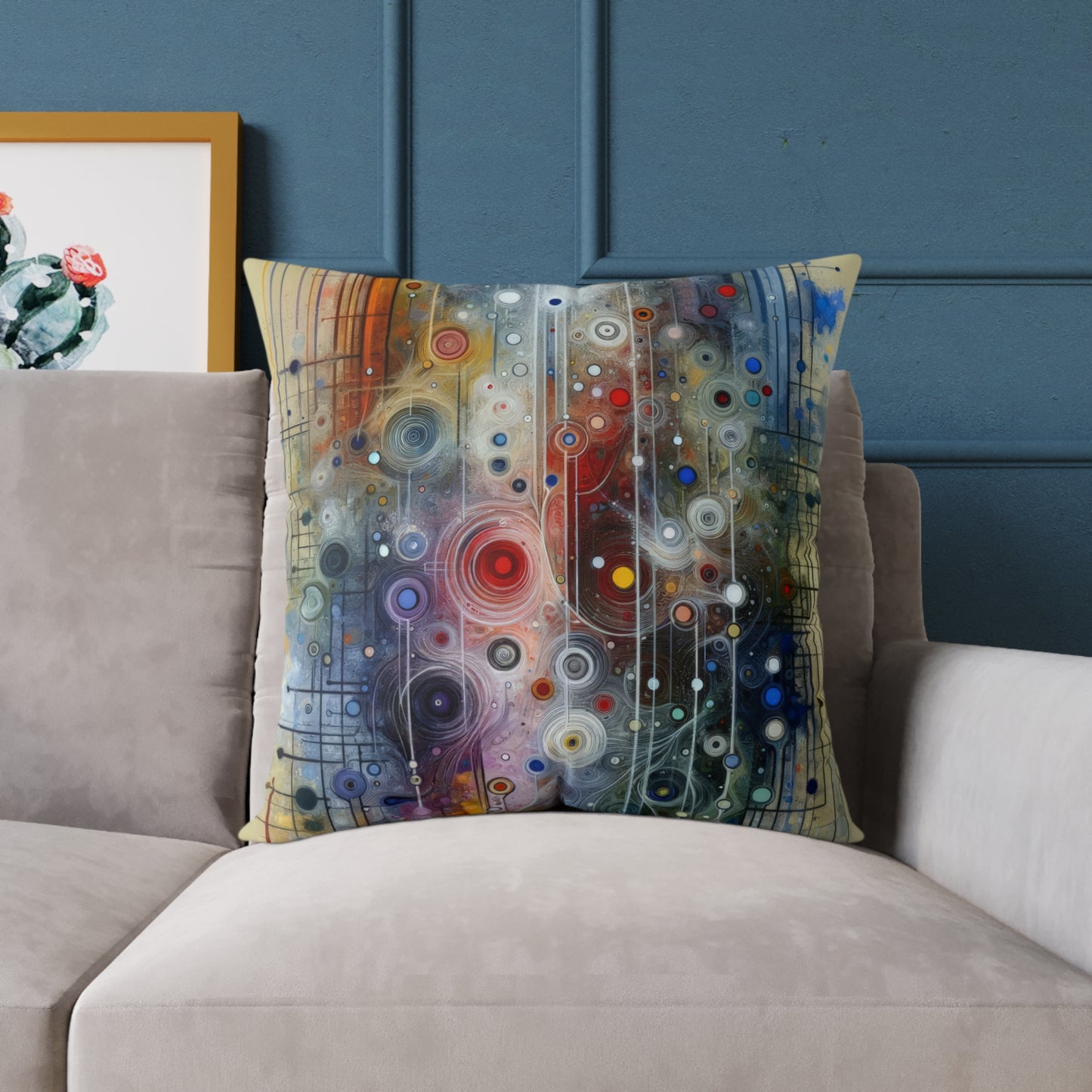 Awakenings Interconnectedness Tachism Spun Polyester Pillow