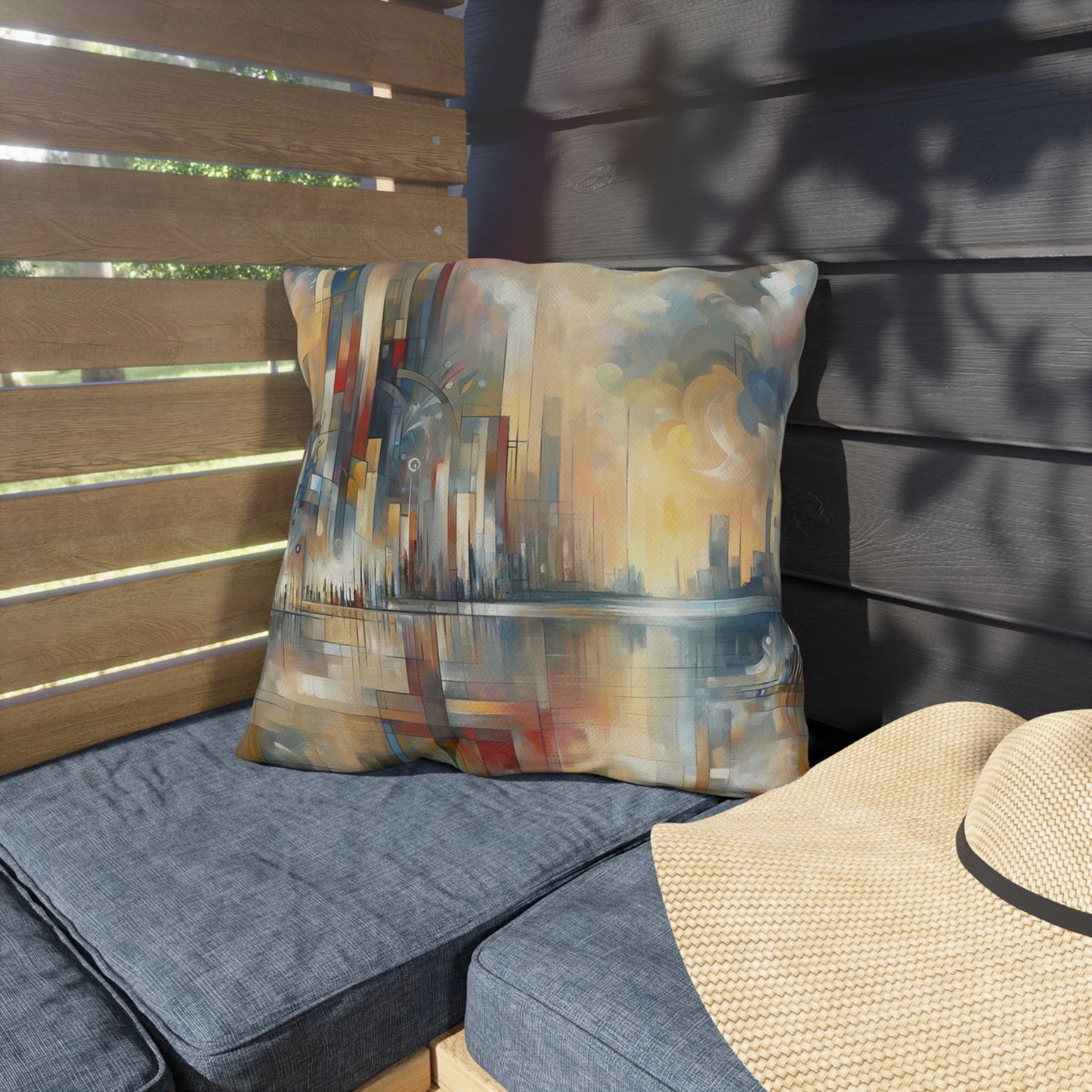 Abstract Buzzing Stillness Outdoor Pillows