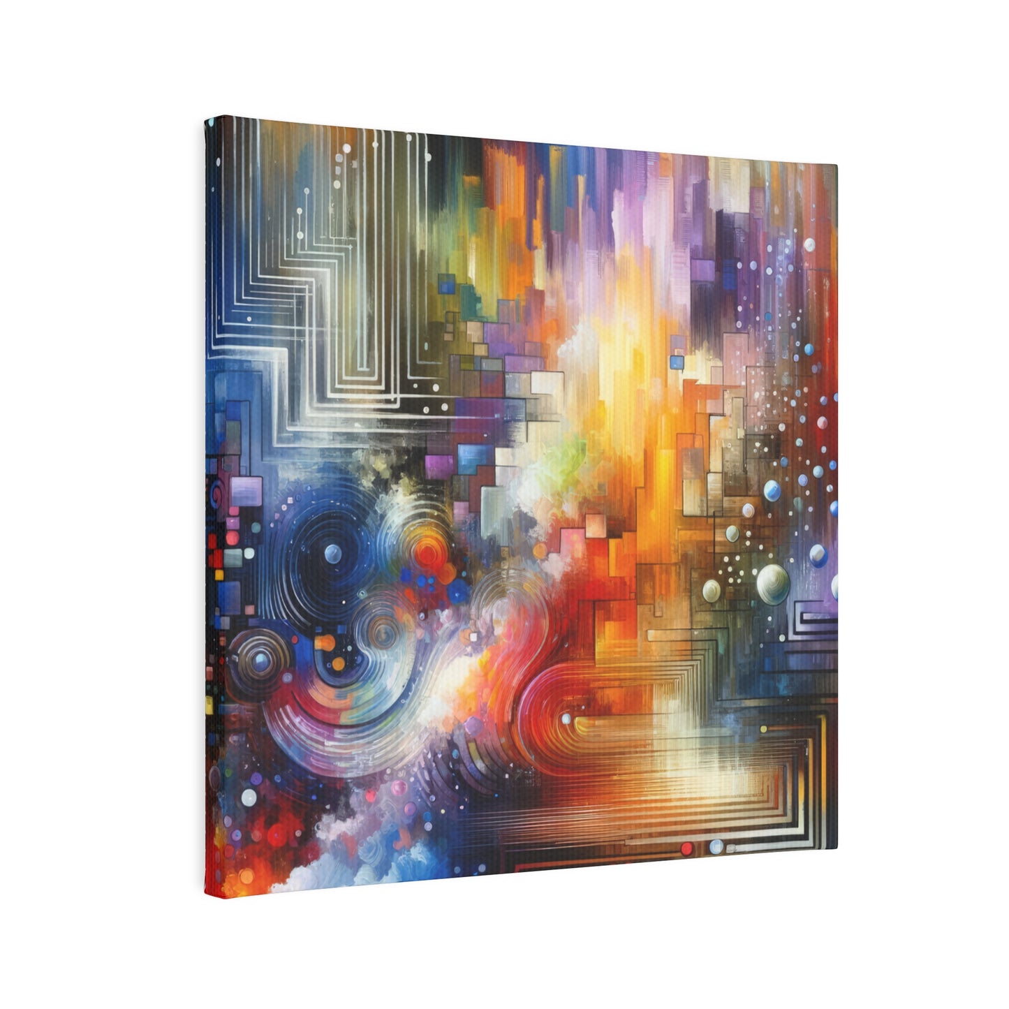 Abstract Technicolor Synthesis Canvas Photo Tile