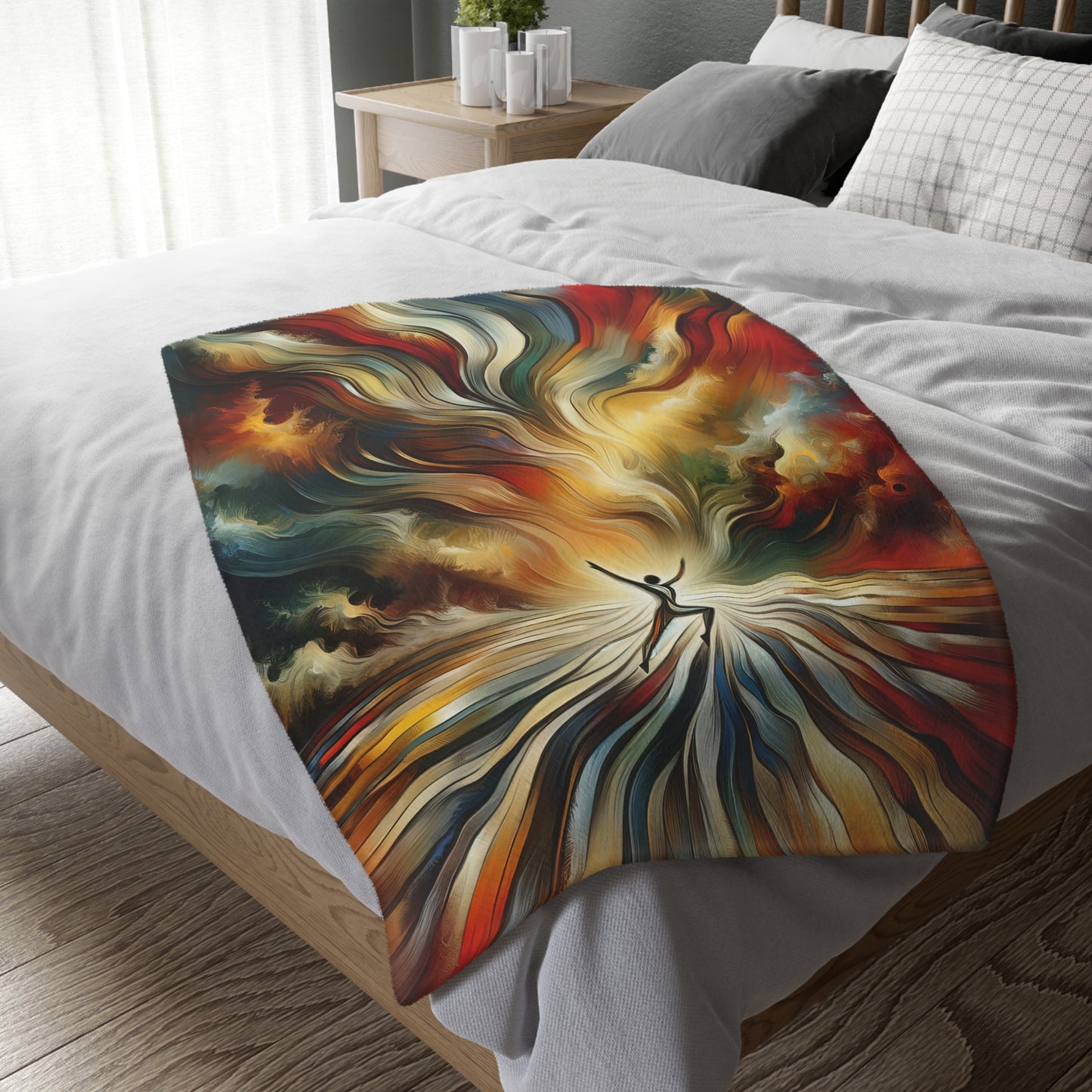 Symphonic Interconnectedness Shift Velveteen Microfiber Blanket (Two-sided print)