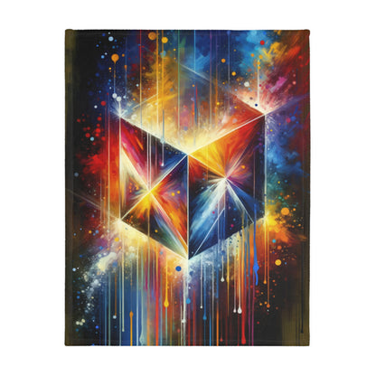 Prismatic Light Spectrum Velveteen Microfiber Blanket (Two-sided print)