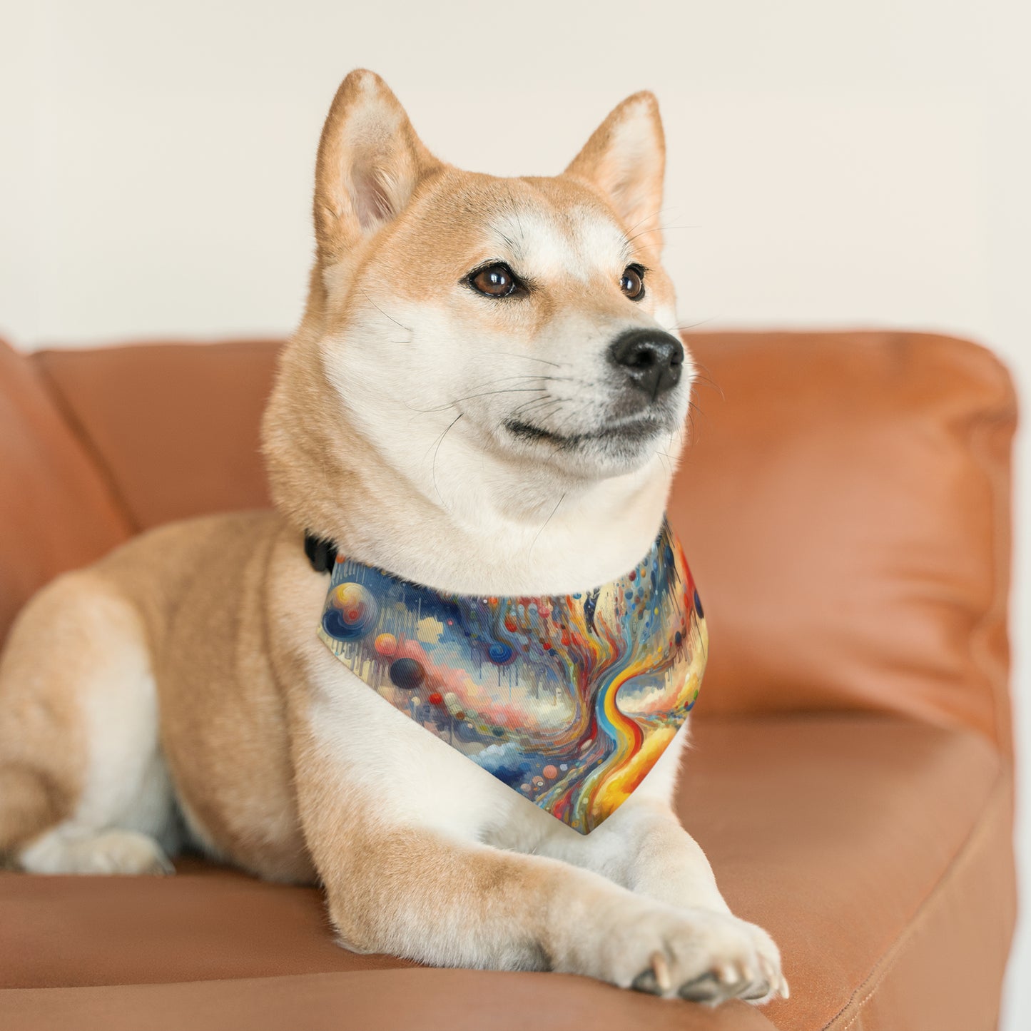 Choices Tachism Canvas Pet Bandana Collar