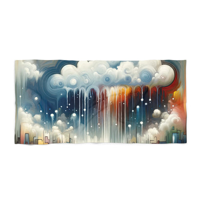 Grounding Silver Clouds Beach Towel