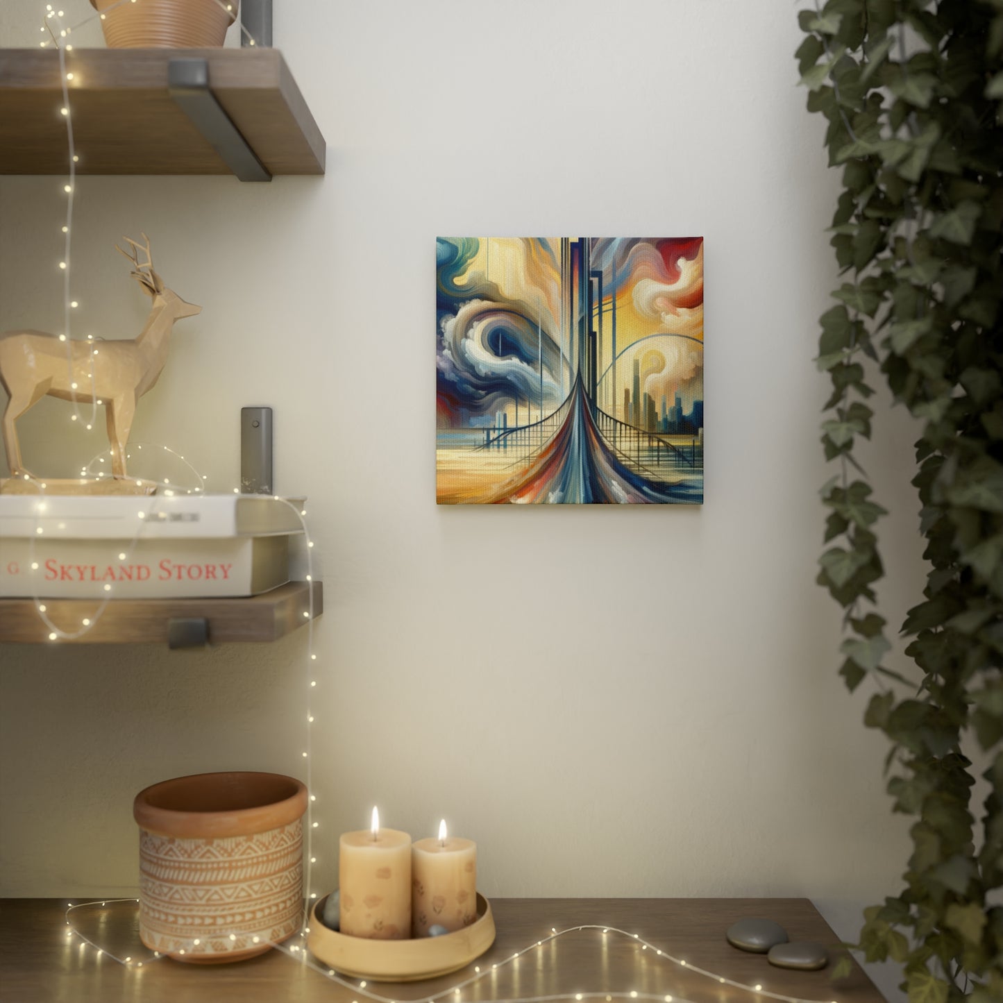 Conscious Bridge Tachism Canvas Photo Tile