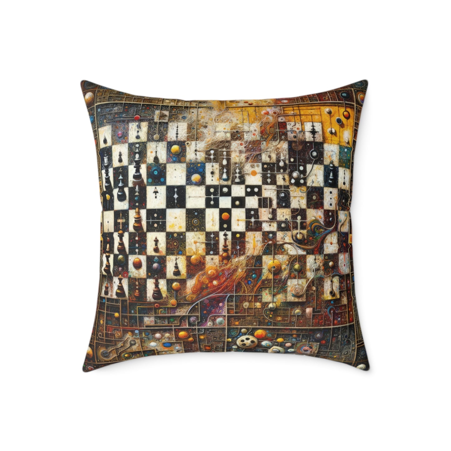 Cosmic Chess Integration Spun Polyester Pillow