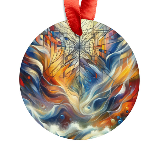 Weaving Renewal Web Acrylic Ornament with Ribbon