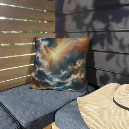 Tumultuous Sea Enlightenment Outdoor Pillows