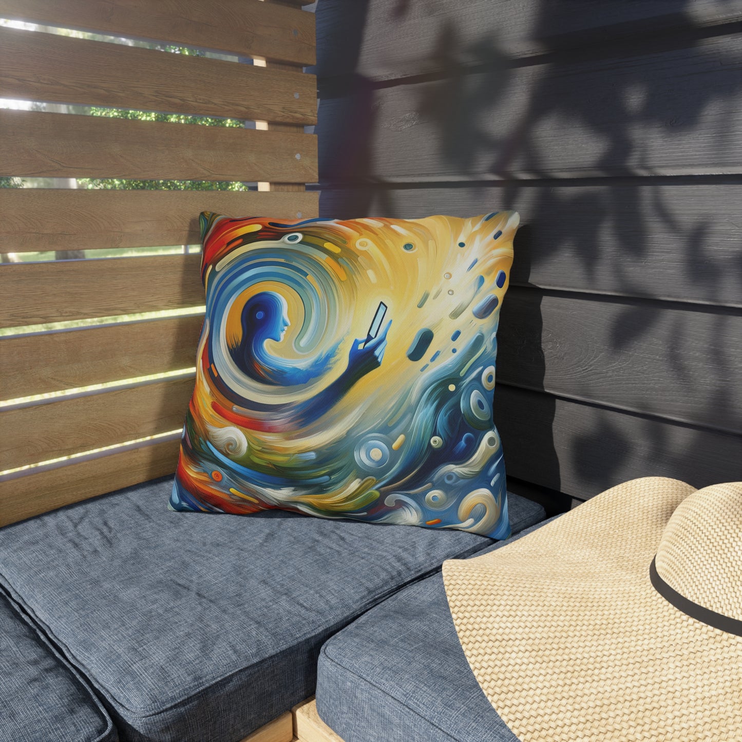 Swipe Connection Tachism Outdoor Pillows