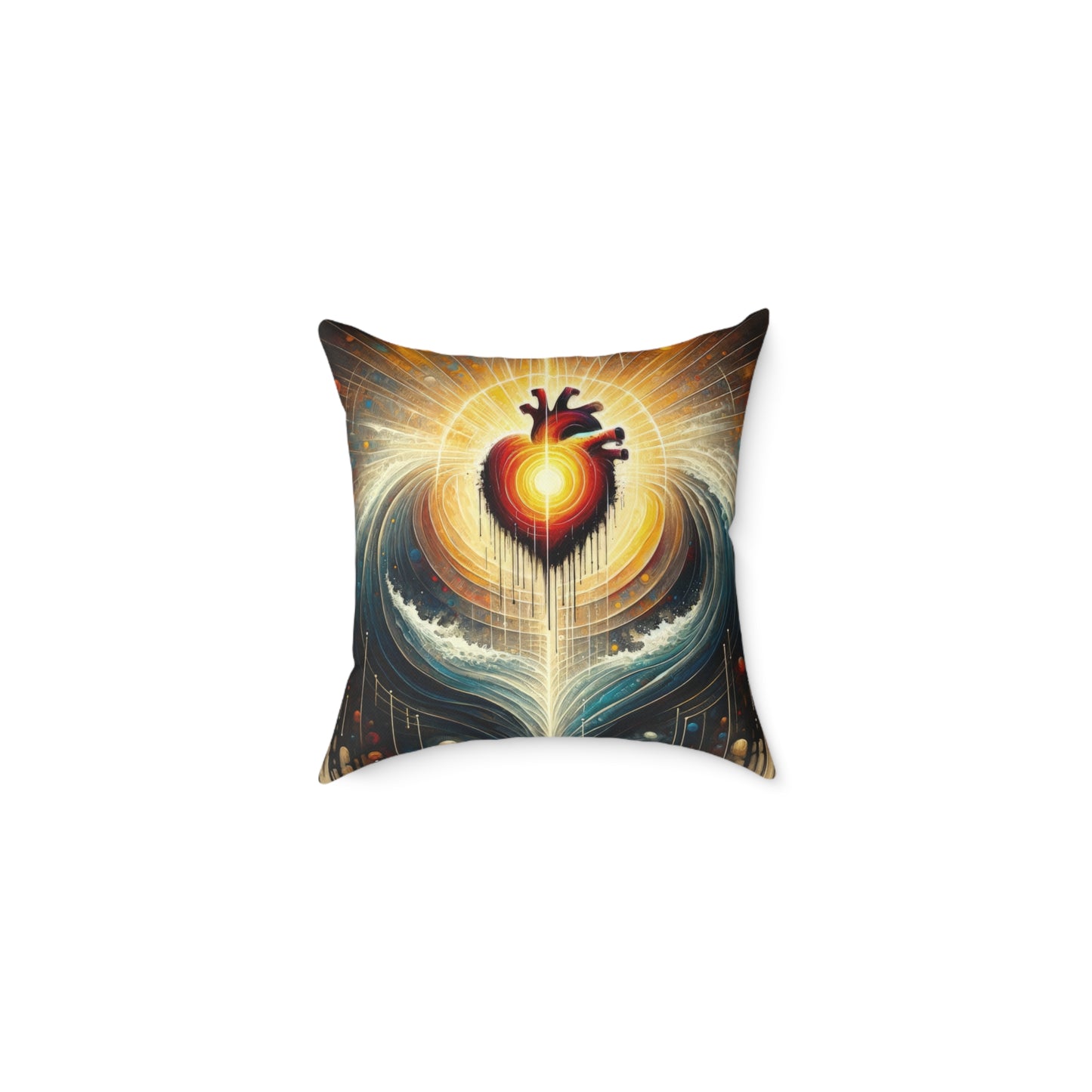 Awakened Heart Waves Spun Polyester Pillow