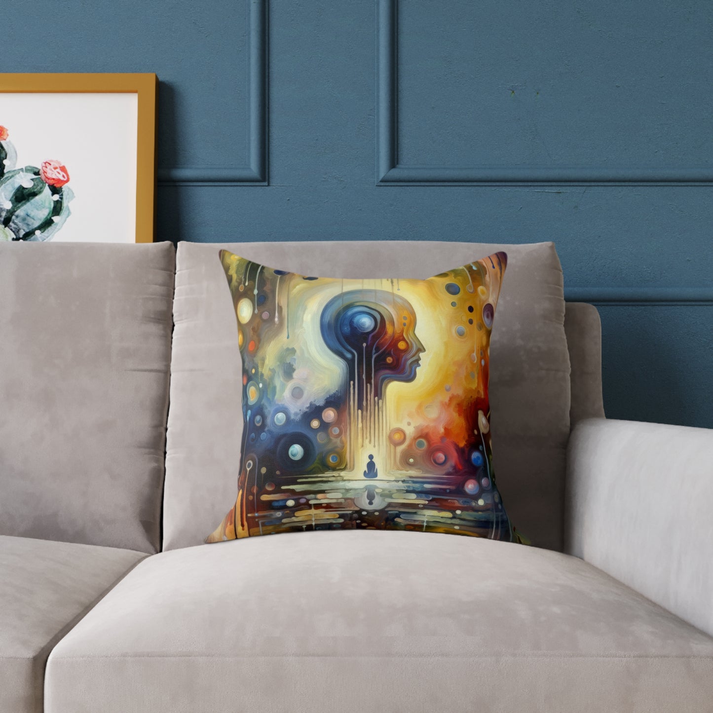 Reflective Oneness Healing Spun Polyester Pillow