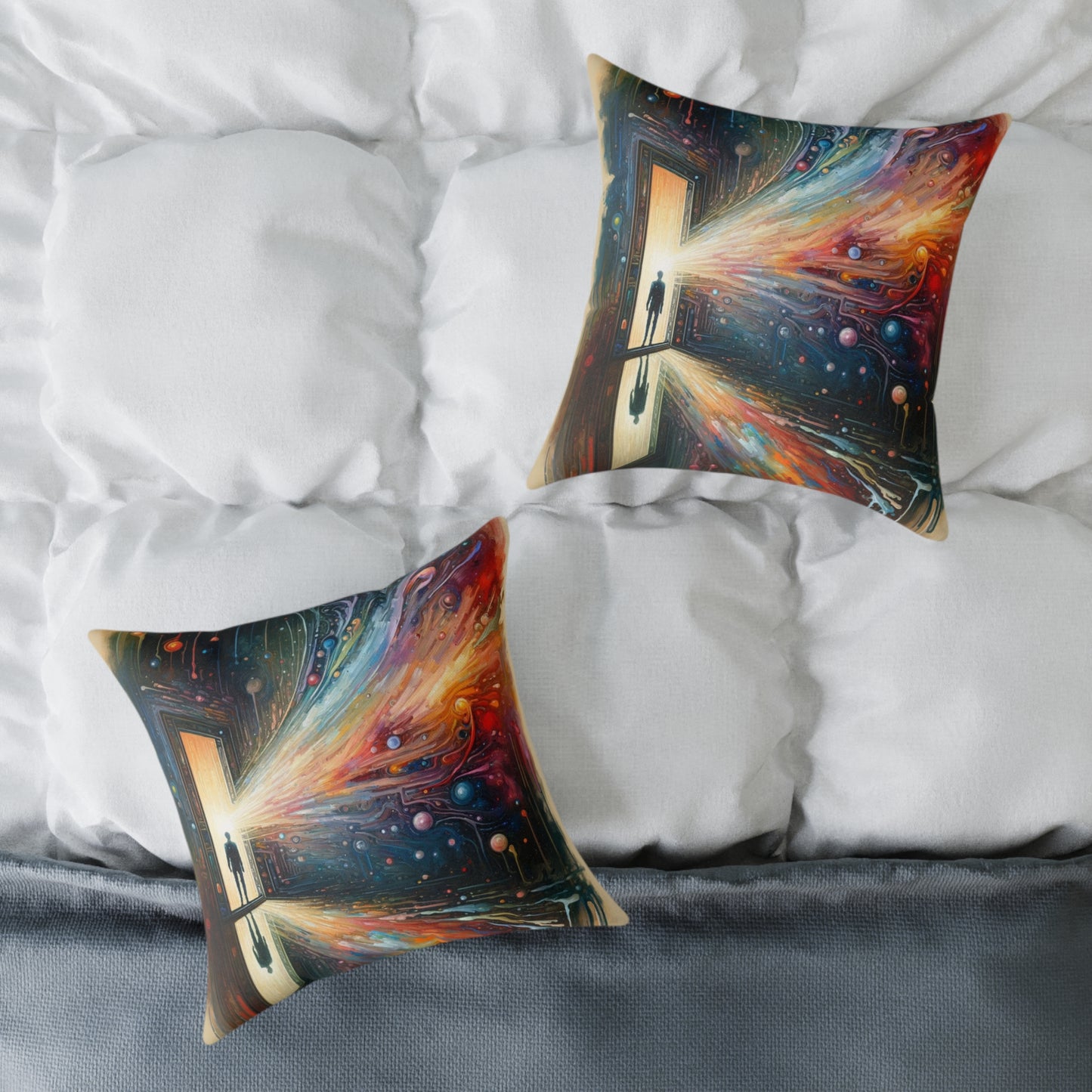 Mirror Wholeness Tachism Spun Polyester Pillow