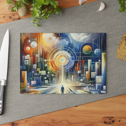 Mindful Megabyte Convergence Glass Cutting Board