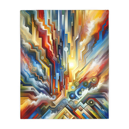 Unity Abstract Vibrancy Velveteen Microfiber Blanket (Two-sided print)