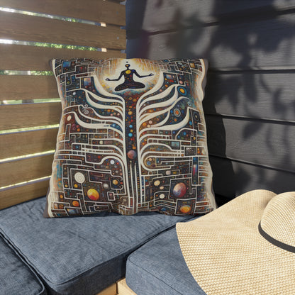 Syncing Silicon Spirituality Outdoor Pillows