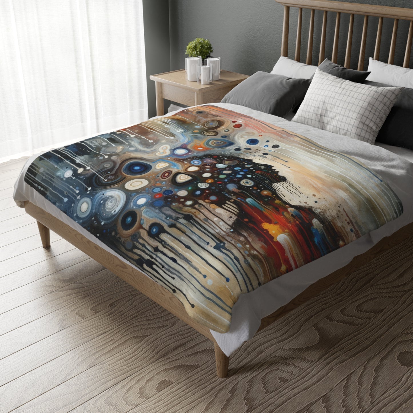 Universal Personal Tachism Velveteen Microfiber Blanket (Two-sided print)