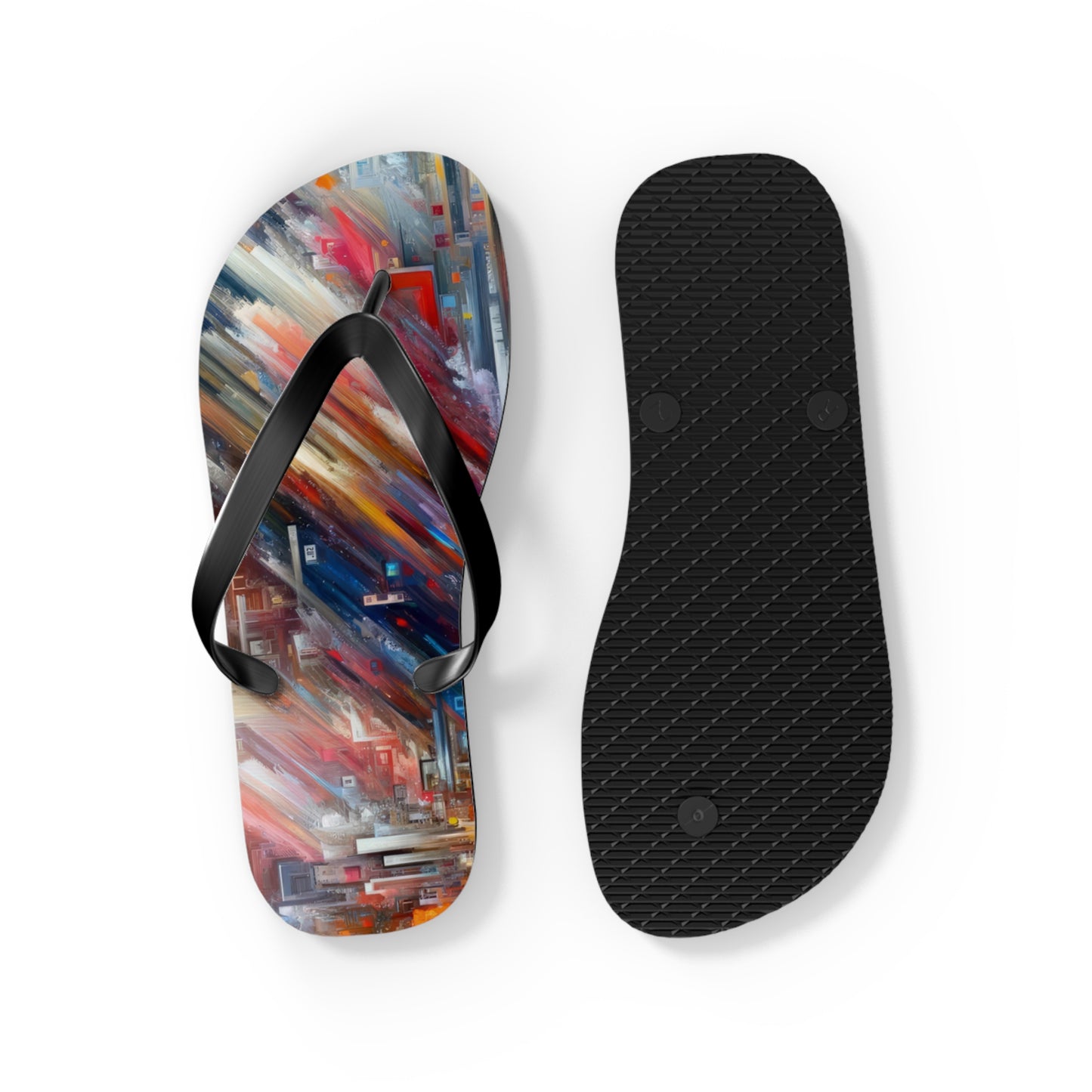 Digital Chaos Symphony Flip Flops