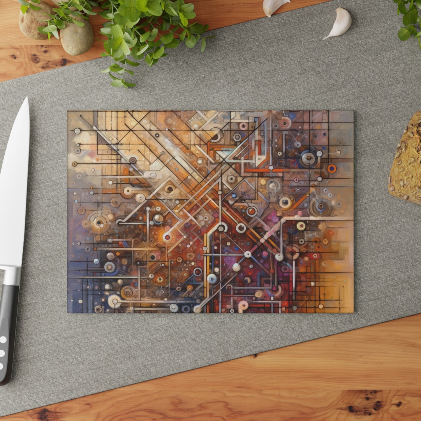 Abstract Structural Complexity Glass Cutting Board