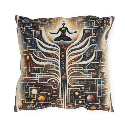 Syncing Silicon Spirituality Outdoor Pillows