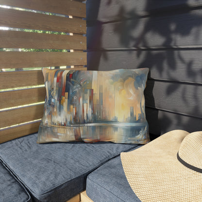 Abstract Buzzing Stillness Outdoor Pillows
