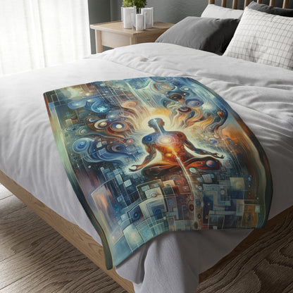 Technological Spiritual Synthesis Velveteen Microfiber Blanket (Two-sided print)