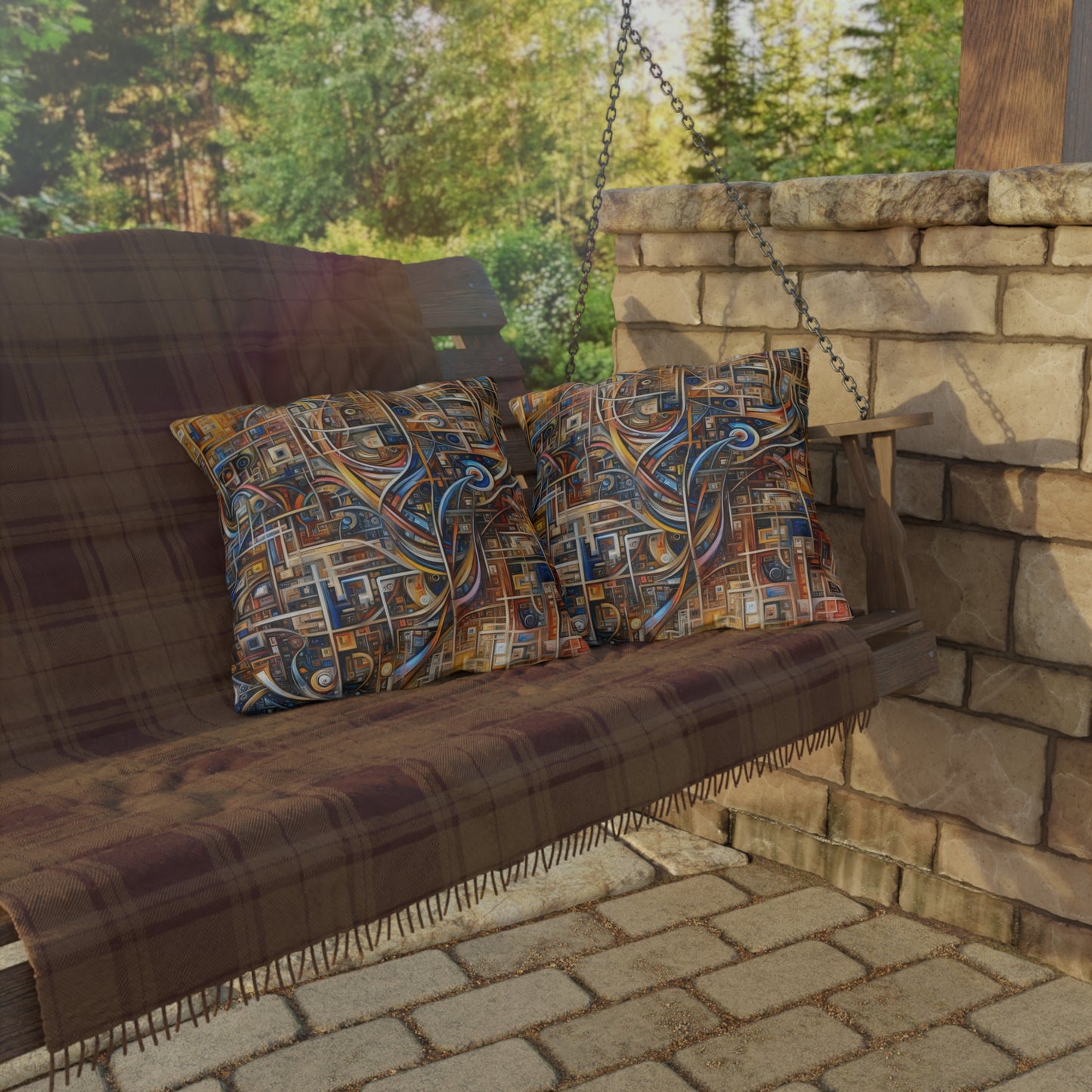 Intricate Life Tapestry Outdoor Pillows