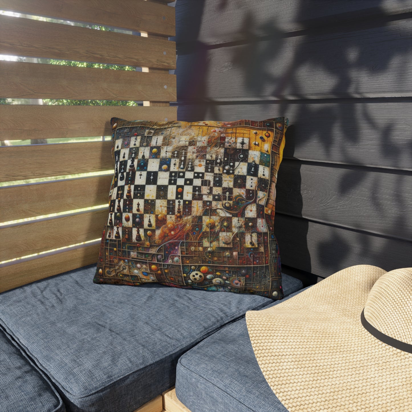 Cosmic Chess Integration Outdoor Pillows