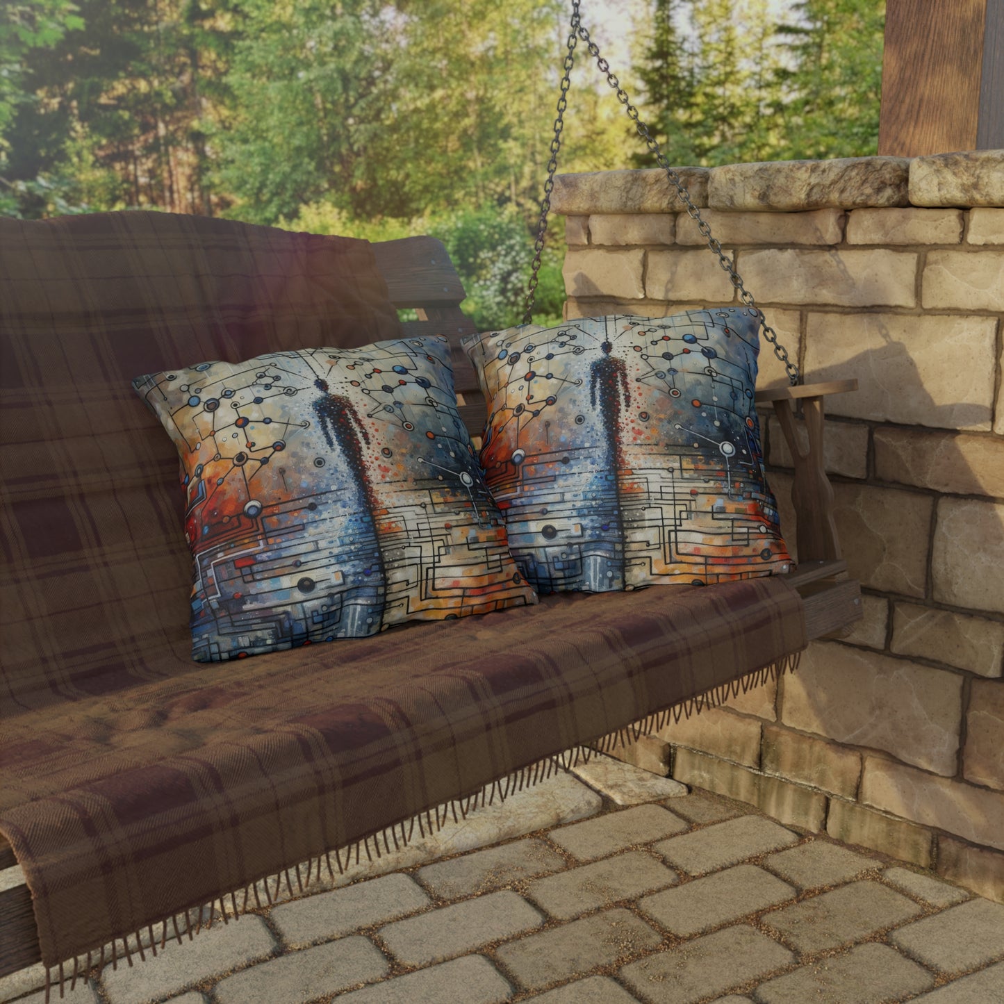 Technological Connectivity Bridge Outdoor Pillows