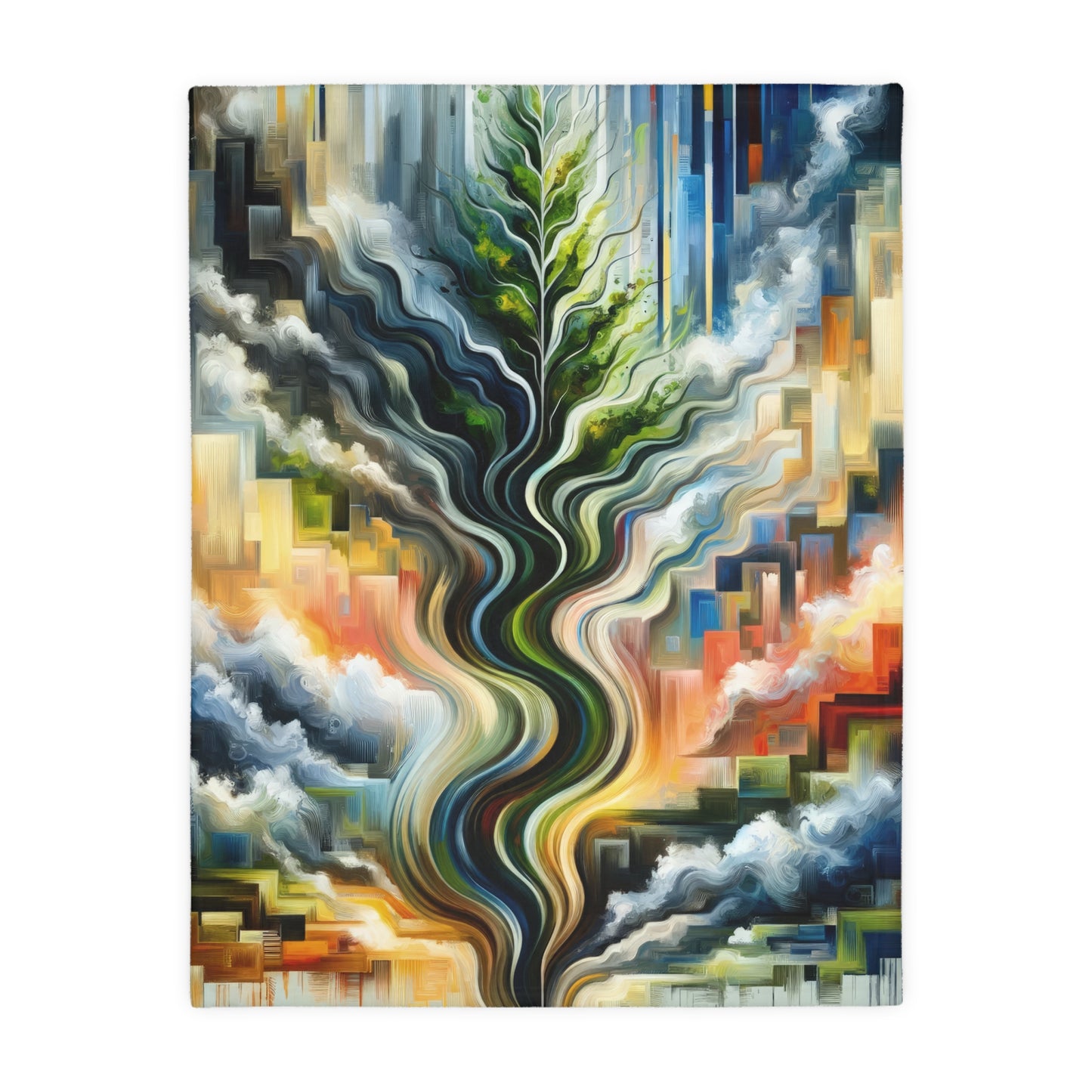 Eternal Digital Contrast Velveteen Microfiber Blanket (Two-sided print)