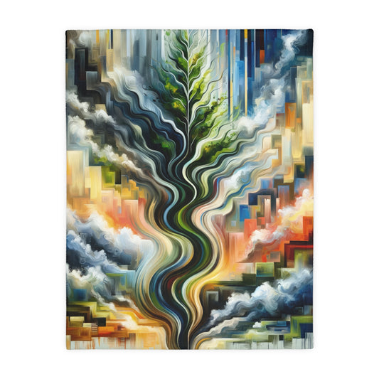 Eternal Digital Contrast Velveteen Microfiber Blanket (Two-sided print)