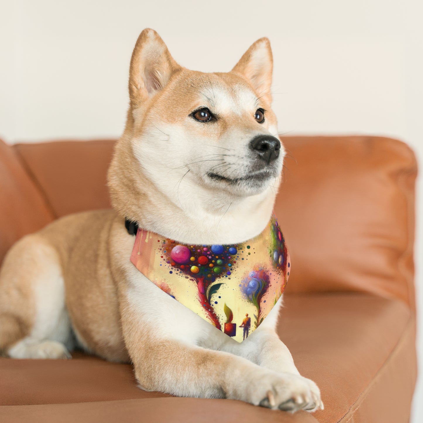 Vibrant Digital Arboriculture Pet Bandana Collar