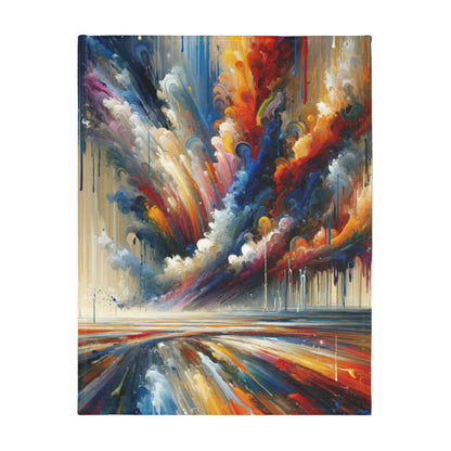 Grandiose Transformation Tachism Velveteen Microfiber Blanket (Two-sided print)