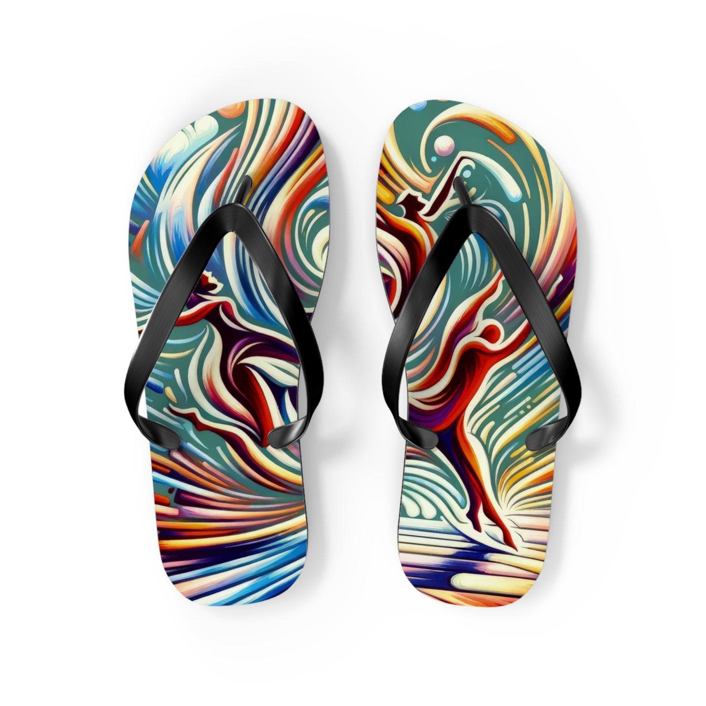 Choreographic Mindful Tachism Flip Flops