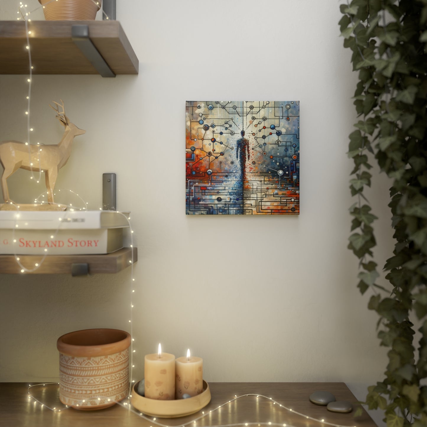 Technological Connectivity Bridge Canvas Photo Tile