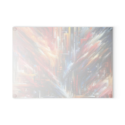 Digital Chaos Symphony Glass Cutting Board