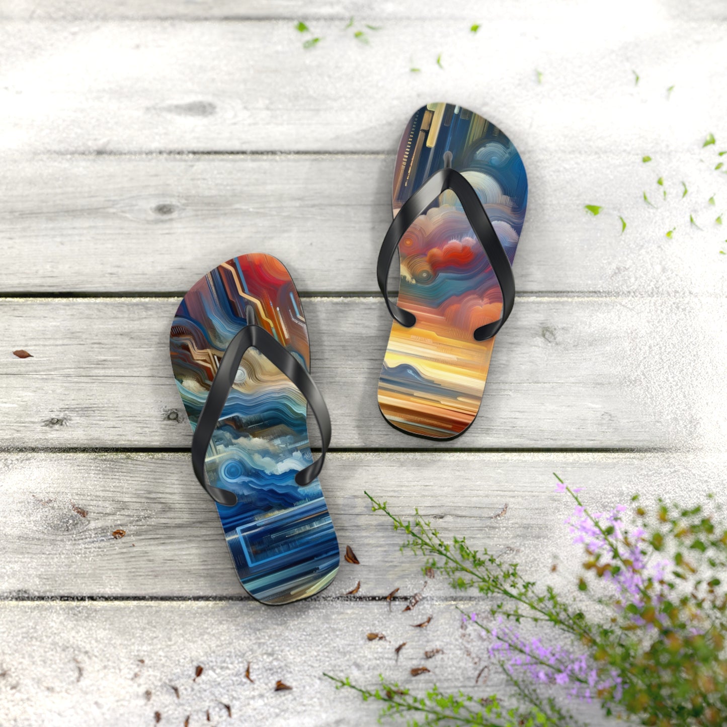 Eternal Digital Meditation Flip Flops
