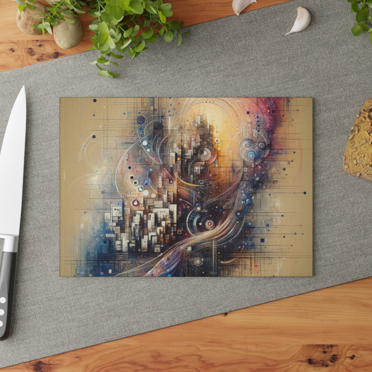 Digital Rhythmic Architecture Glass Cutting Board