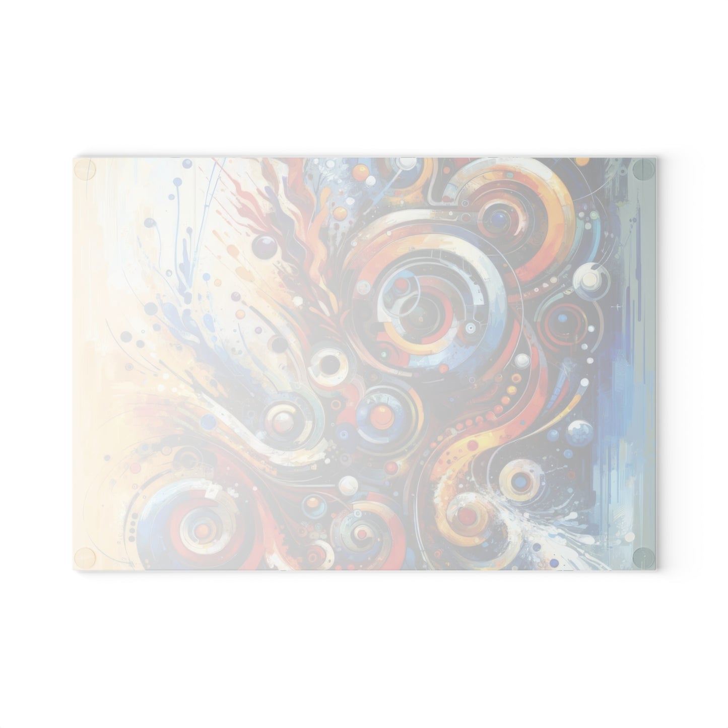 Harmonic Abstract Synergy Glass Cutting Board