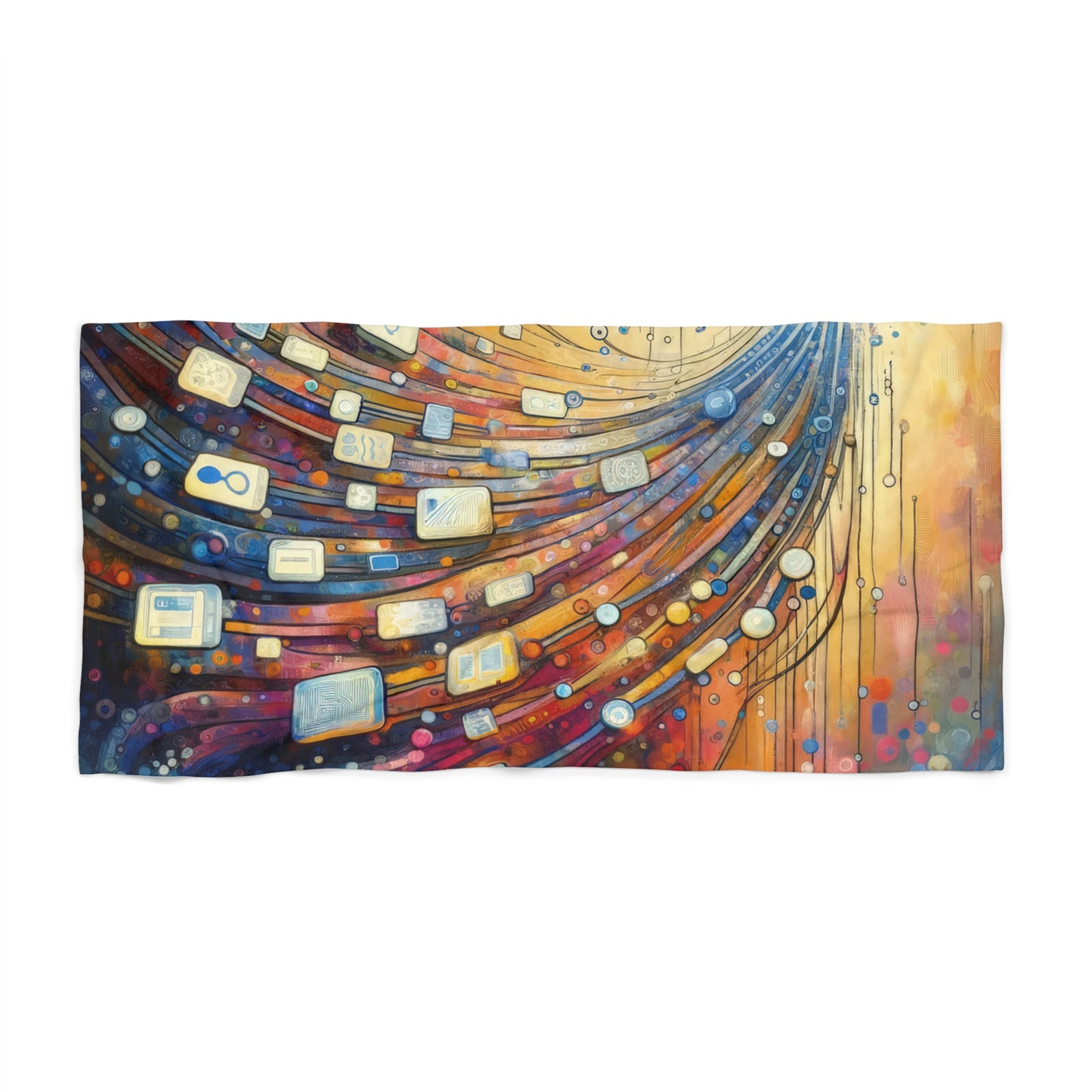 Digital Tapestry Weaving Beach Towel