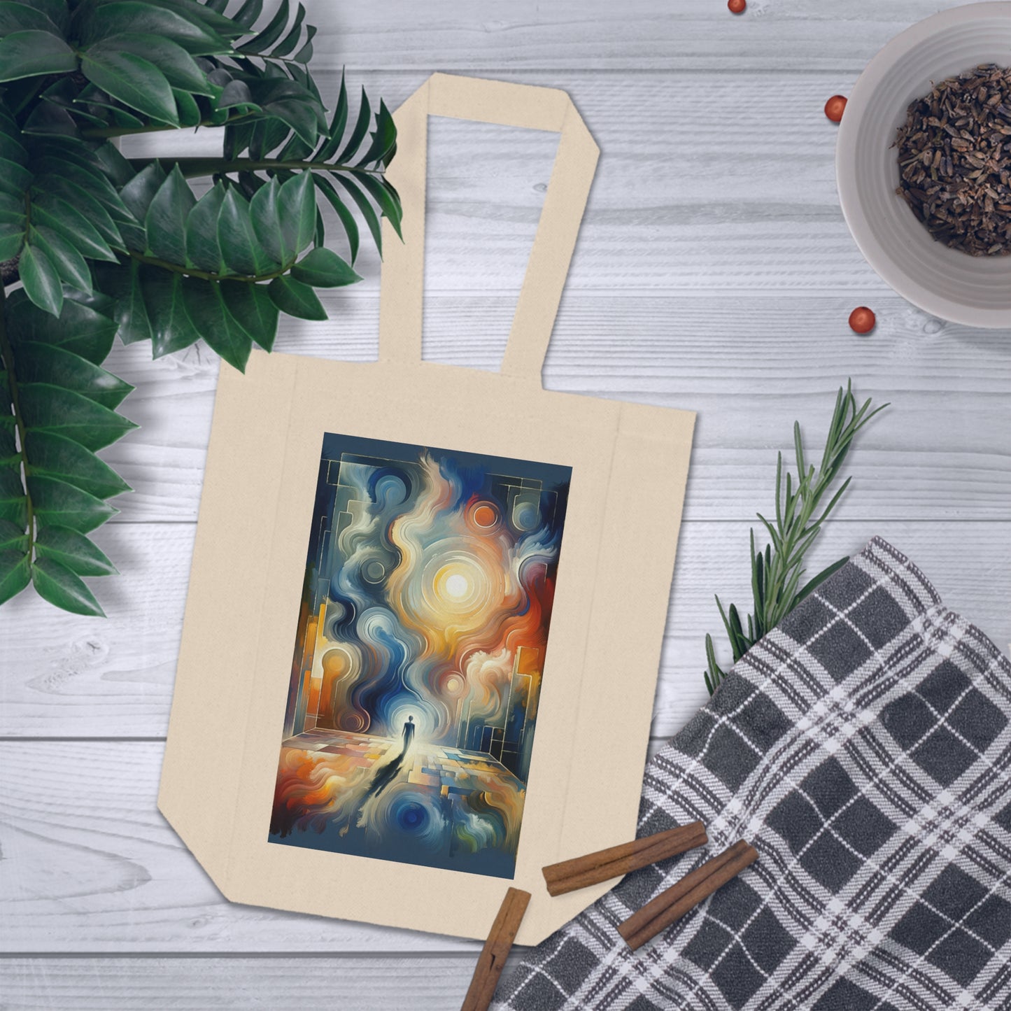 Spiritual Tranquil Sanctuary Double Wine Tote Bag
