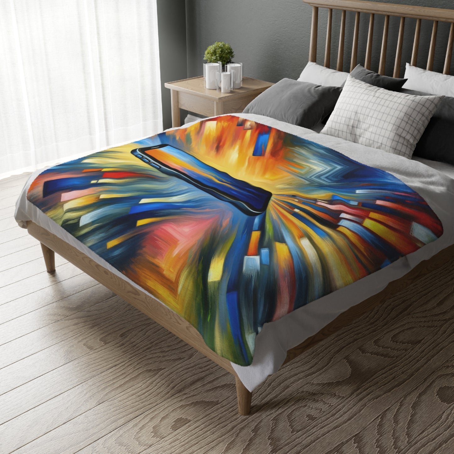 Connectivity Beacon Dichotomy Velveteen Microfiber Blanket (Two-sided print)