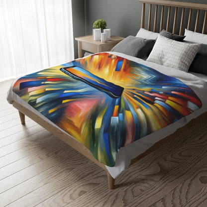 Connectivity Beacon Dichotomy Velveteen Microfiber Blanket (Two-sided print)
